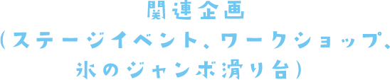 関連企画（ステージイベント、ワークショップ、氷のジャンボ滑り台）