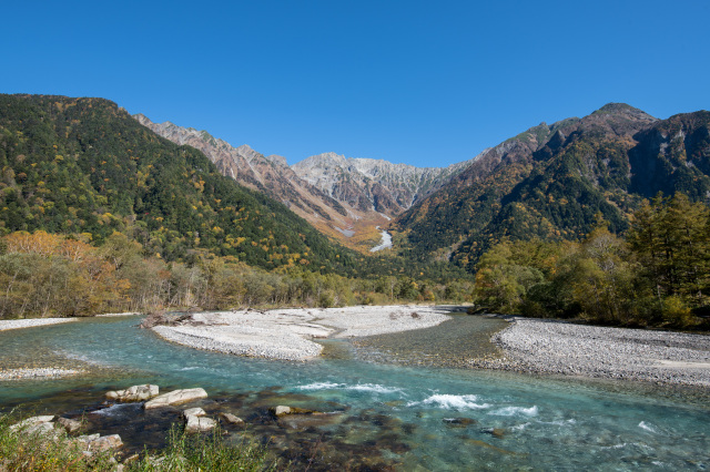 上高地　穂高連峰　紅葉
