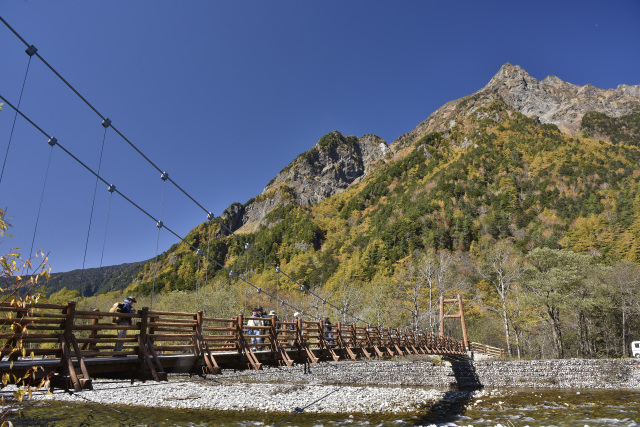 上高地　明神橋　紅葉