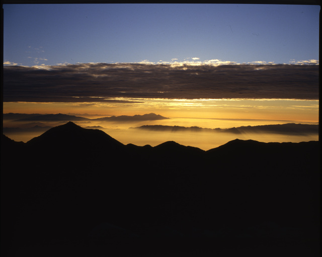 常念岳　御来光