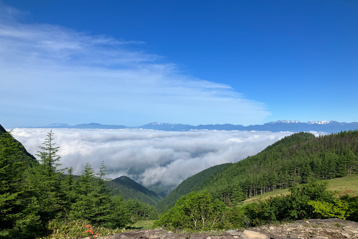 Under the right weather conditions, a sea of clouds appears.