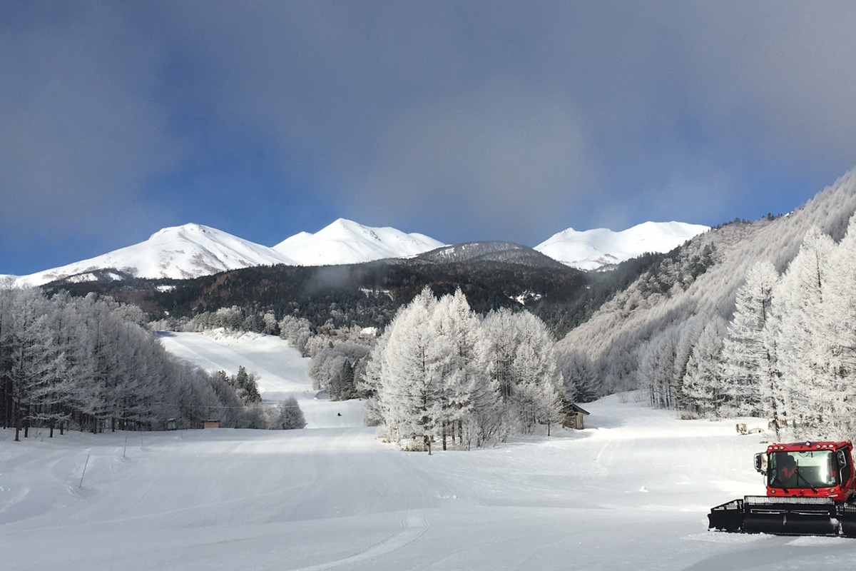 上質なパウダースノーの銀世界が広がる冬の乗鞍