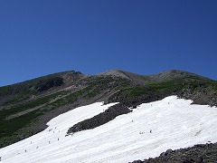 大雪渓と剣ヶ峰