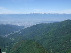 王ヶ鼻からの眺め　松本市街と北アルプス