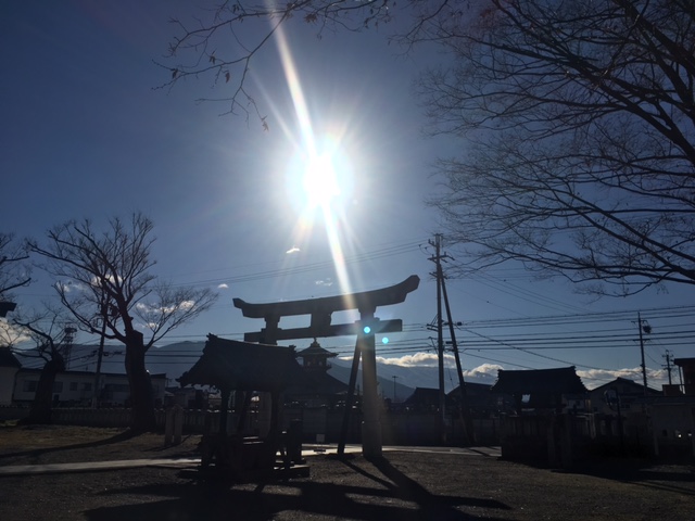 岡宮神社から大安楽寺を望む 2016年12月30日