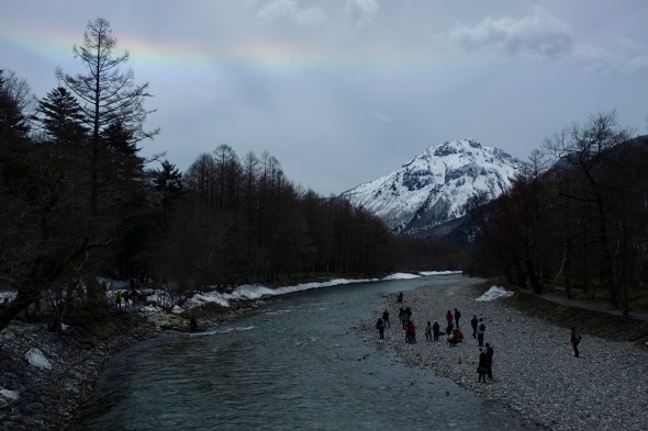 A rare horizontal rainbow over the river!