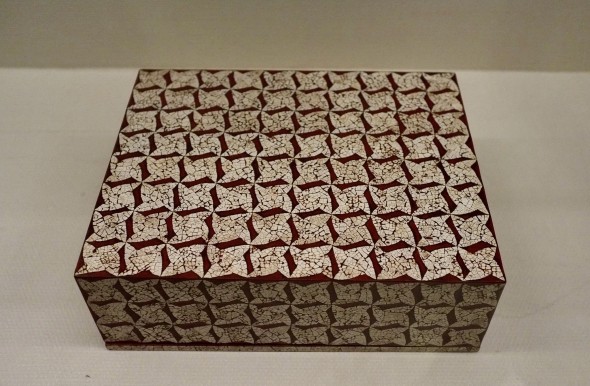 Another wooden box patterned with eggshells
