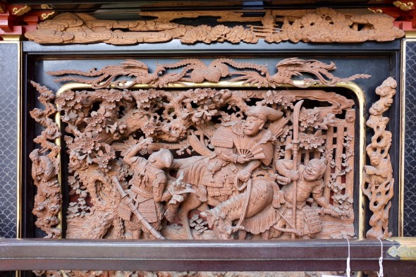 Elaborate carvings on one of the fune floats.