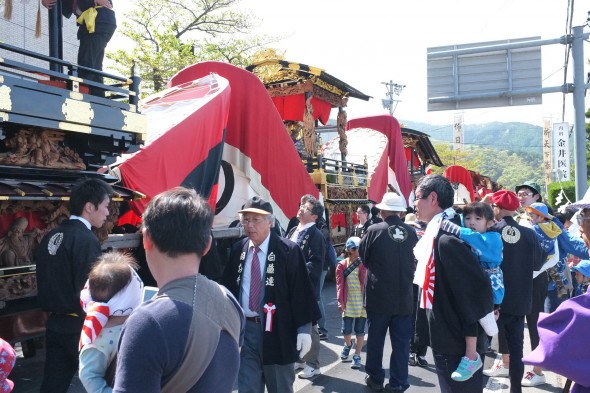 All the fune lined up in front of the Education and Culture Center