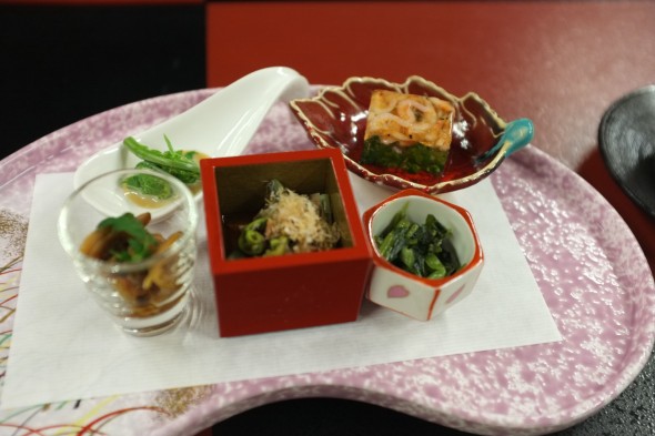 A set of small appetizers