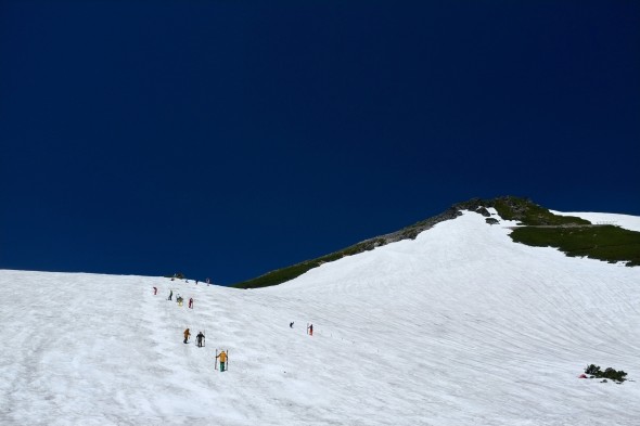 Skiers on the mountain