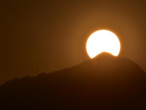 常念岳への夕陽