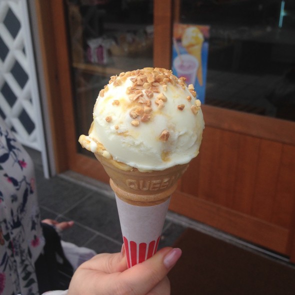 Sweet potato ice cream. It's hard to see, but there are chunks of creamy roasted sweet potato mixed in. Deliciousness!