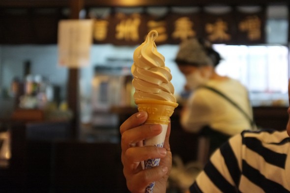 Miso soft-serve ice cream with 3-year miso