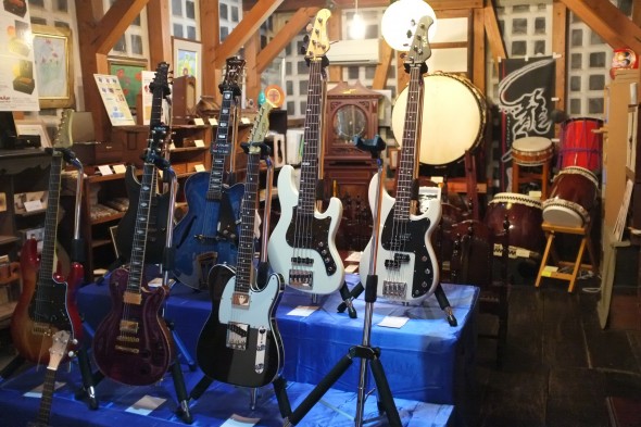 A selection of Fujgen's guitars