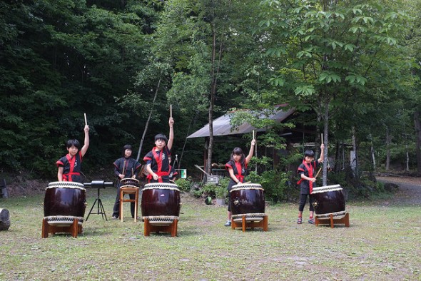 The Norikura elementary school taiko club