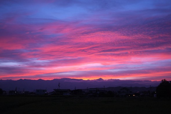 An especially beautifully sunset in Matsumoto