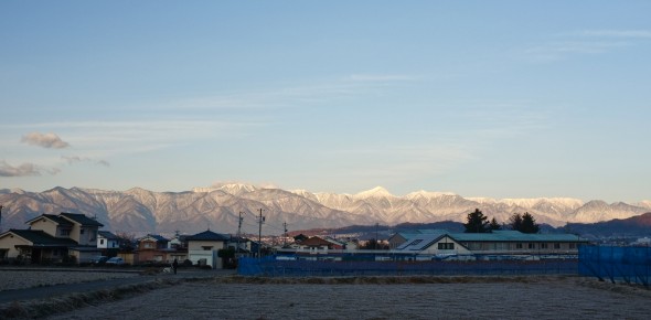 The mountains in the morning, after the sun has risen completely