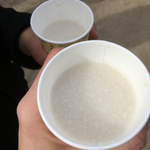 A cup of hot amazake, yum!