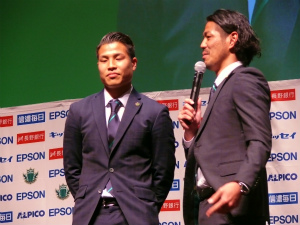 當間選手(右)と永井選手の掛け合いもありました