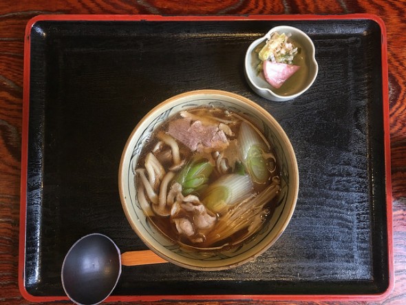Hot soba noodles with duck