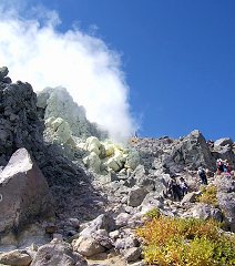 Climbing a Volcano from Kamikochi